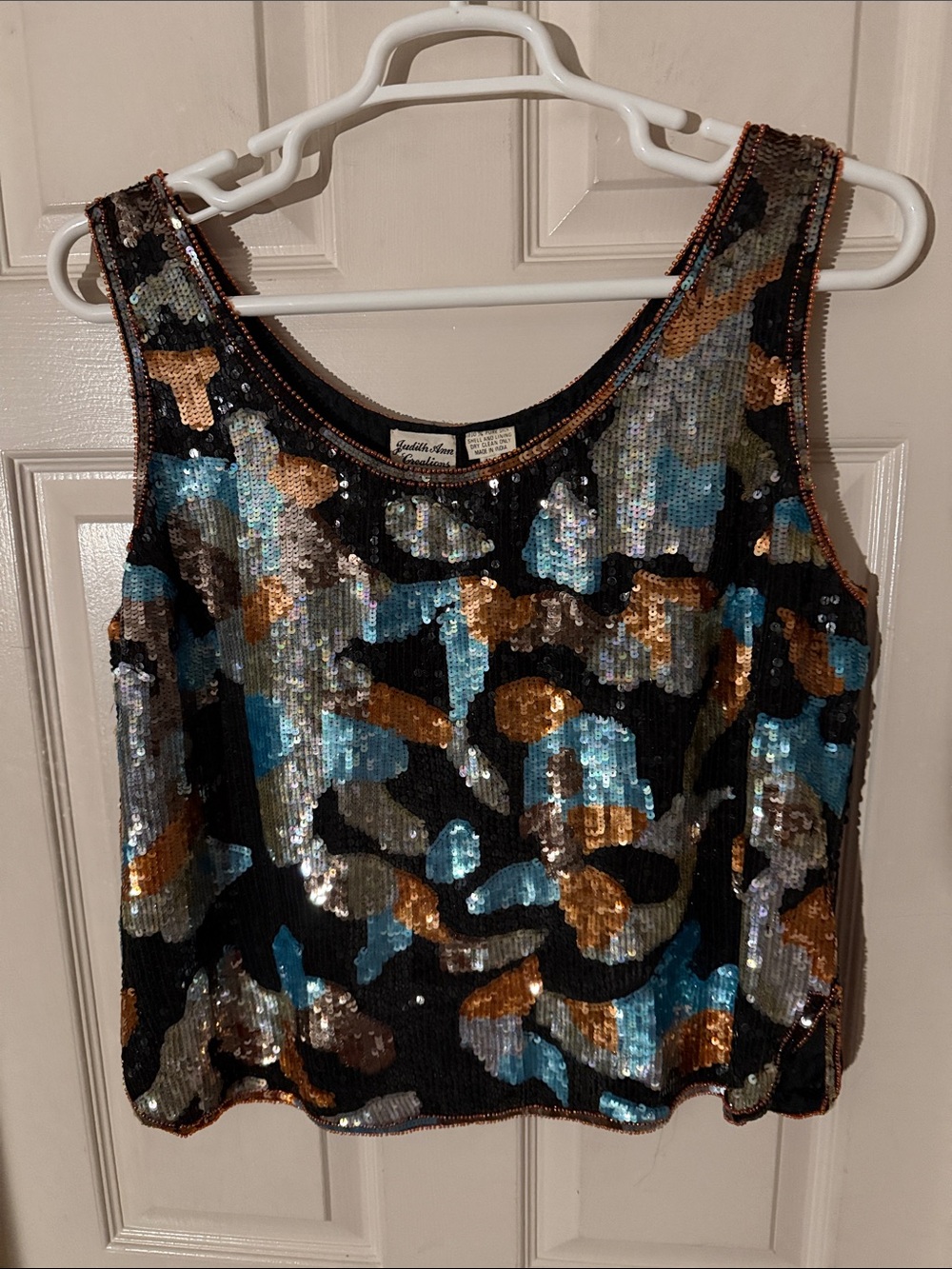 Judith Ann Creations 1X Sequin Multicolor Tank Top